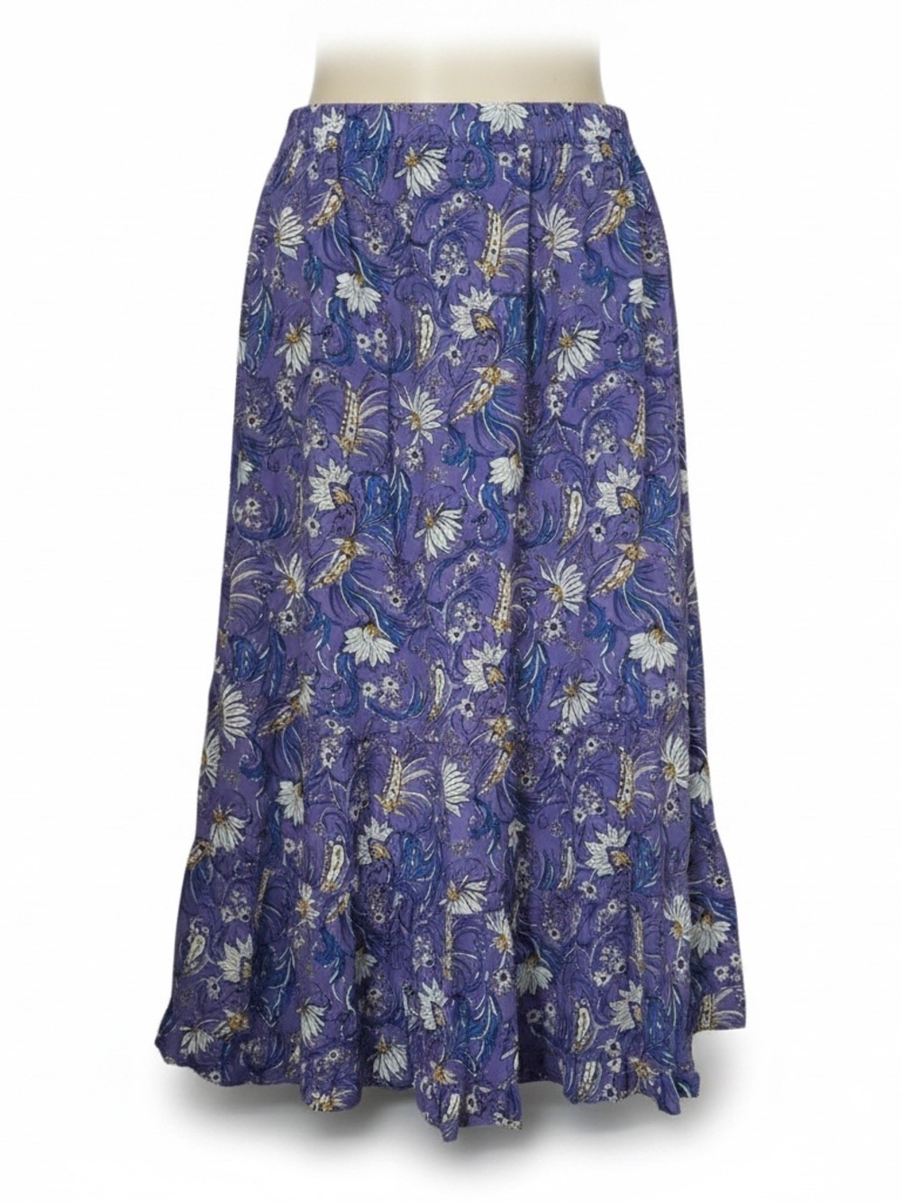 J. Jill Purple Floral Print Maxi Skirt Size S